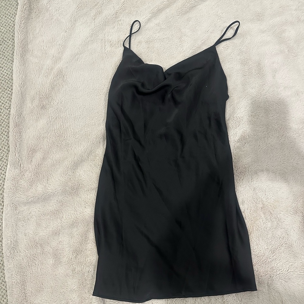Black cowl neck UO slip dress